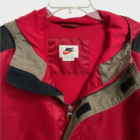 Nike 1/4 Zip Pullover Windbreaker Rain Jacket Men's Size XL Hooded Pockets Lined - Picture 3 of 15